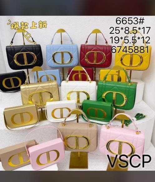 Women’s Fashion Handbag – Oval Gold Emblem Design – Multiple Colors, Shoulder & Top Handle Bag