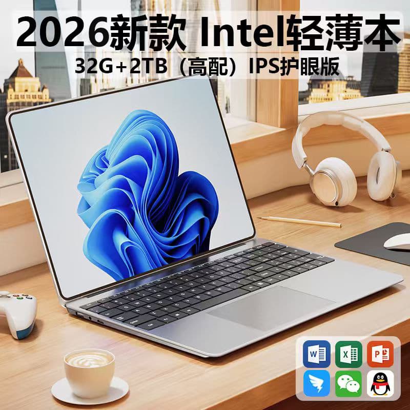 15.6inch Large Screen Core I9I7 Laptop N5095 Design Office Drama Game Netbook Thin and Light
