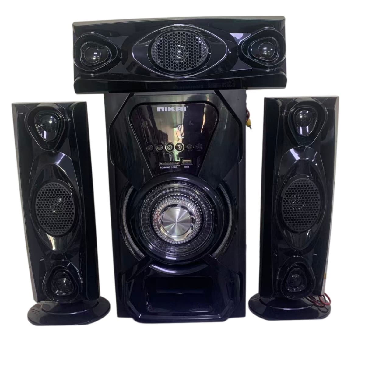 Weili Xin MX-316 Smart Wooden Outdoor Karaoke Speaker — 35W AC 110V/220V Dual Voltage, IP67 Waterproof, Bluetooth & WiFi Connectivity, 3-Speaker Array, Wired Input (Black)