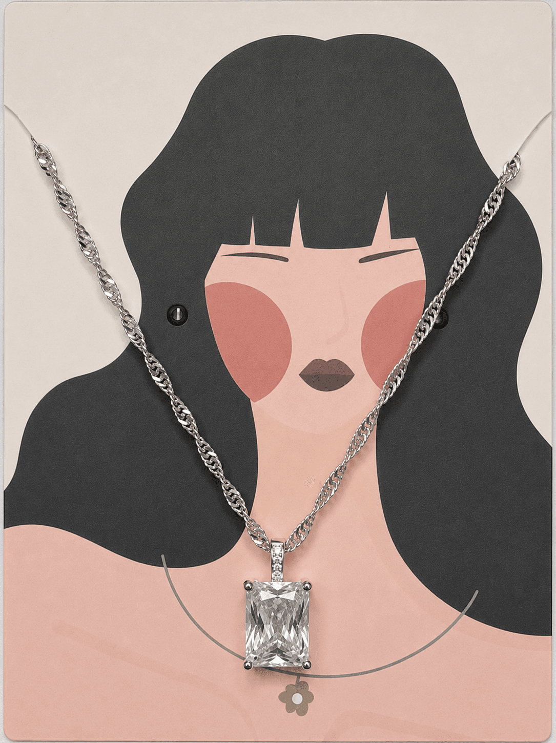 Silver diamond necklace