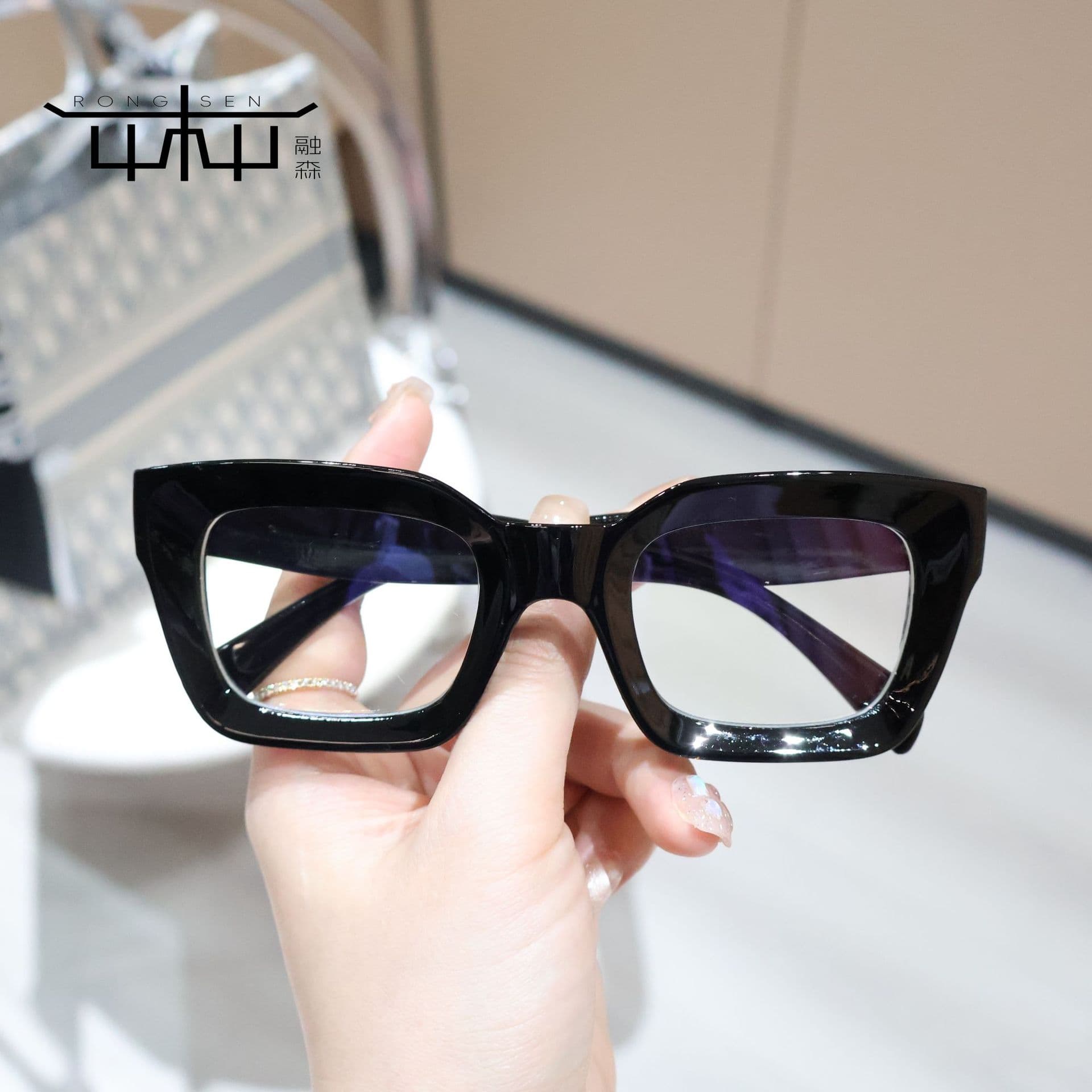 New trend rice nail square frame Amazon explosion sunglasses anti-blue light glasses cheap selling sunscreen sunglasses