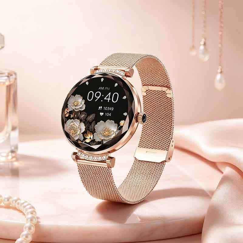 King Kong 1.19" Round Bluetooth Smart Watch Premium Metal Band 170mAh Battery — Bluetooth Calling, Heart Rate & Sleep Tracking, Daily Waterproof Sports Wristwatch for Android